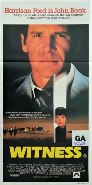 Witness Australian daybill poster with Harrison Ford