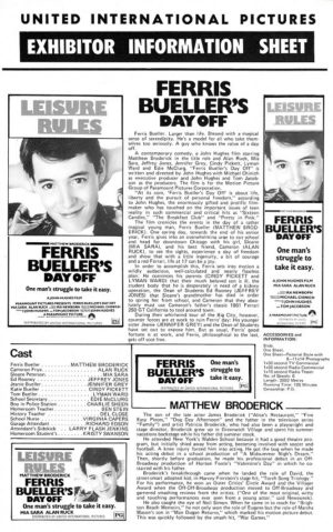 Ferris Beullers Day Off Australian Press Sheet (21)