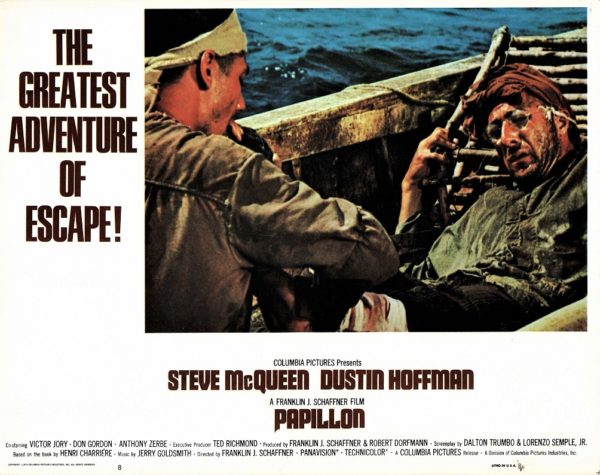 Papillon US Lobby Card with Steve McQueen and Dustin Hoffman (2)