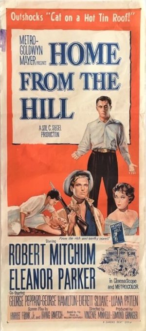 home from the hill australian daybill poster with Robert Mitchum and Eleanor Parker 1960