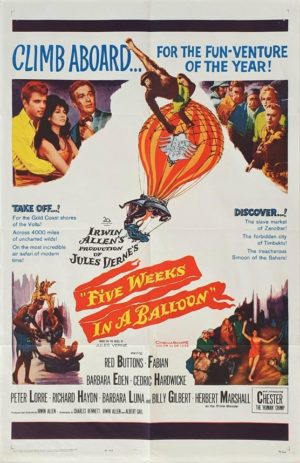 Five Weeks in a Balloon US One Sheet Poster by Jules Verne