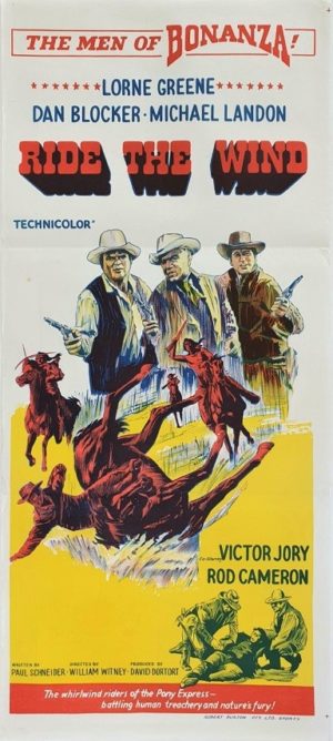 Bonanza ride the wind Australian daybill movie poster 1966