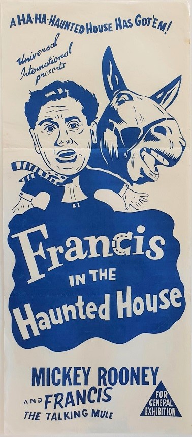 Francis in the haunted house Australian daybill movie poster duotone (46)