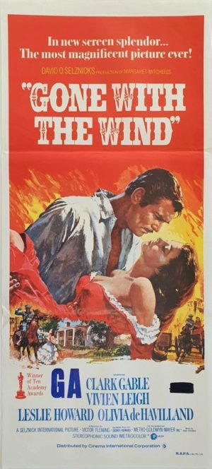 Gone With The Wind Australian rerelease daybill movie poster (96)