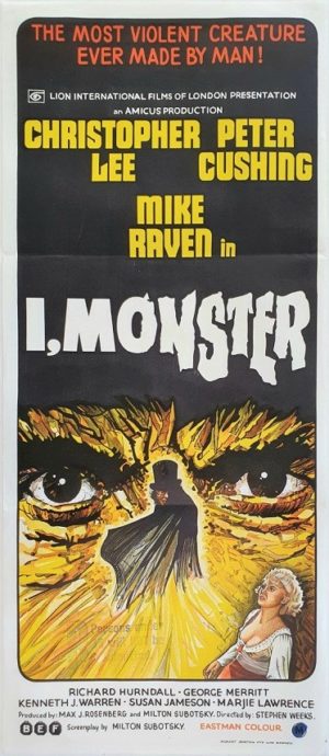 I Monster Australian daybill movie poster with Christopher Lee and Peter Cushing (20)