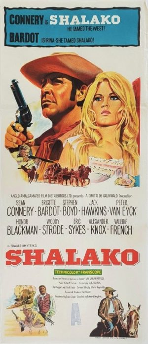 Shalako Australian daybill movie poster with Sean Connery and Brigitte Bardot (2)