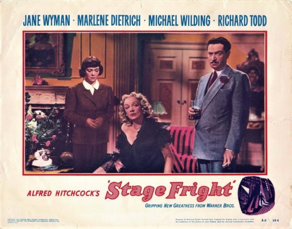 Stage Fright US Lobby Card by Alfred Hitchcock and Marlene Dietrich