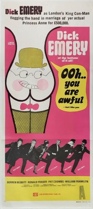 ooh you are awful Australian daybill movie poster with Dick Emery (2)