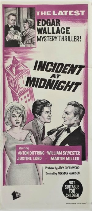 Incident at Midnight Australian daybill movie poster (7) by Edgar Wallace