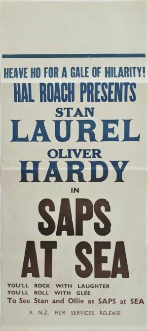 Laurel and Hardy Saps at Sea New Zealand Daybill film poster (2)