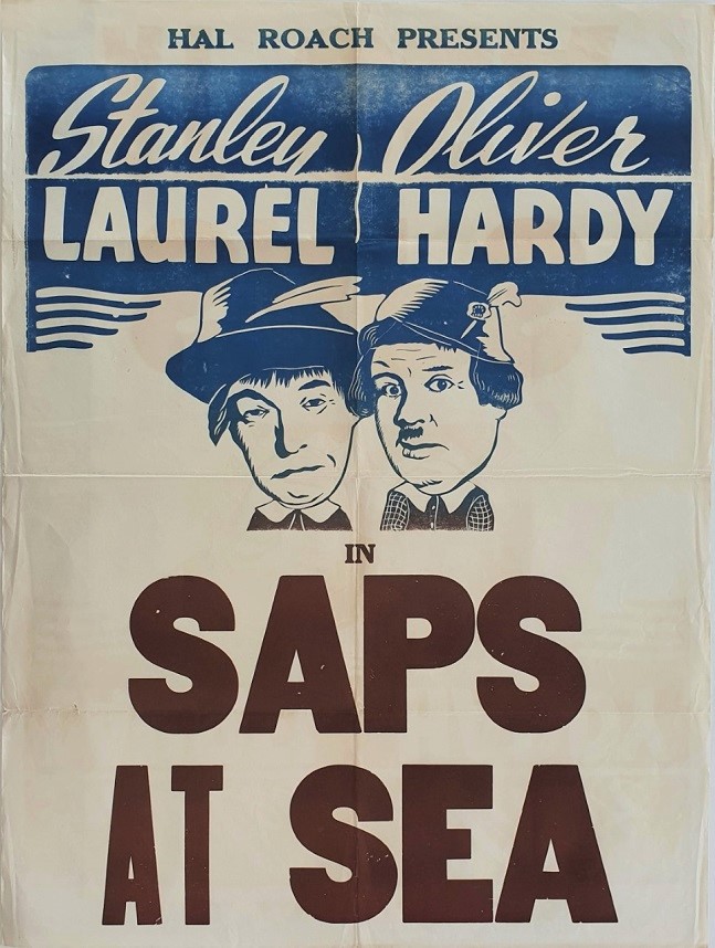 Laurel and Hardy Saps at Sea New Zealand One Sheet film poster (12)