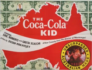 The Coca-Cola Kid UK Quad poster with Eric Roberts Australia Map design (1)