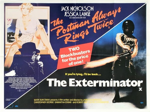 The Postman Always rings twice and the Exterminator UK double bill quad film poster (8)