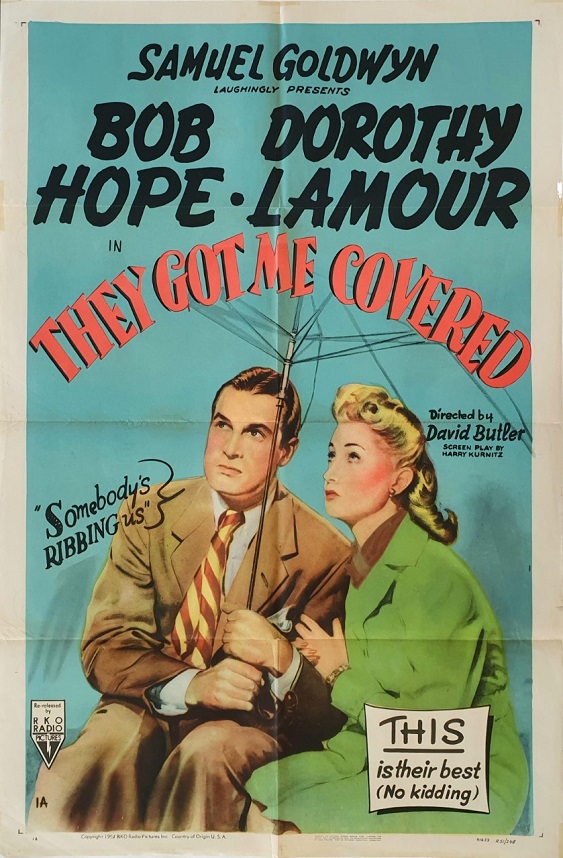 They Got Me Covered US One Sheet movie poster with Bob Hope and Dorothy Lamour (5)