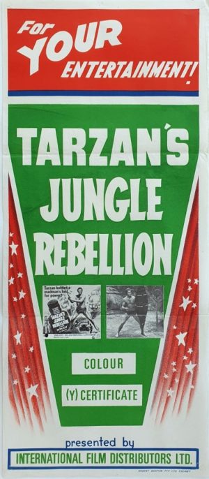 Tarzan's Jungle Rebellion Australian Stock Daybill Movie poster (10)
