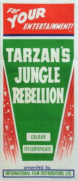 Tarzan's Jungle Rebellion Australian Stock Daybill Movie poster (3)