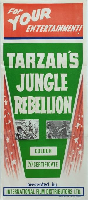 Tarzan's Jungle Rebellion Australian Stock Daybill Movie poster (3)