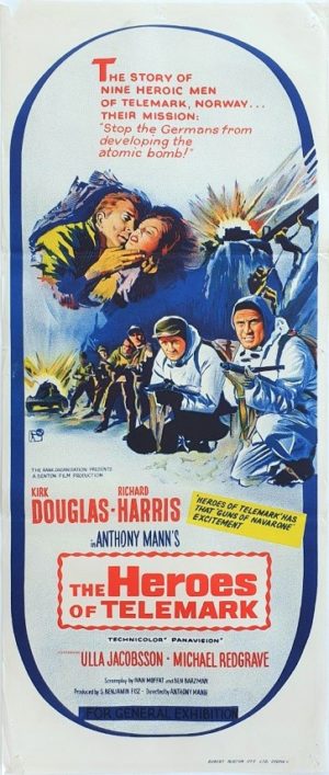 The Heroes of Telemark Australian daybill movie poster with Kirk Douglas (5)