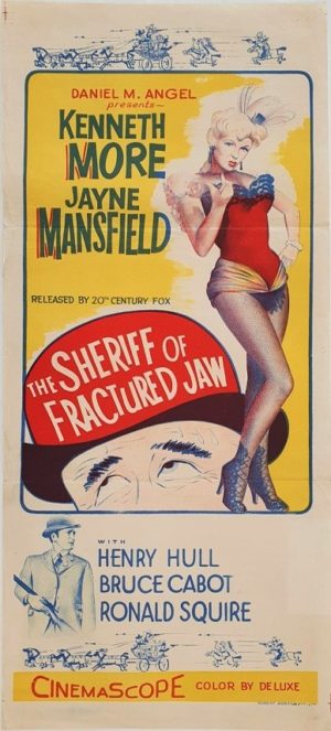 The Sheriff of fractured jaw Australian daybill movie poster with Jayne Mansfield (2)