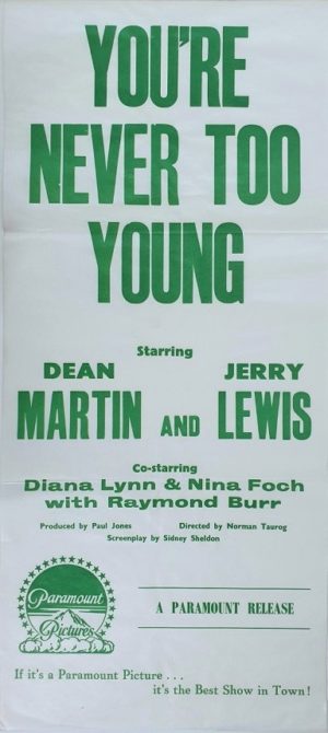 You're never too young Australian daybill movie poster with Dean Martin and Jerry Lewis (3)