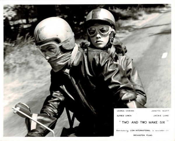 Two And Two Make Six Uk Foh Card Still 8 X 10 Girl On A Motorcycle
