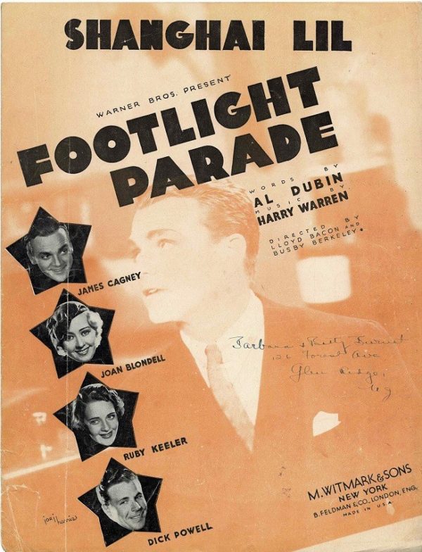 Footlight Parade Us Film Sheet Music With James Cagney And Joan Blondell