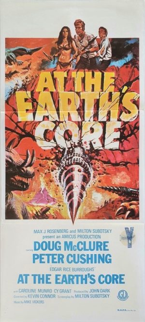 At The Earths Core Australian Daybill Movie Poster (27) Caroline Monroe Tom Chantrell