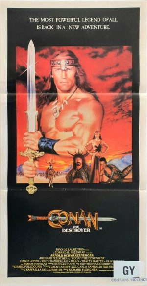 Conan The Destroyer Australian Daybill Movie Poster With Arnold Schwarzenegger (3)