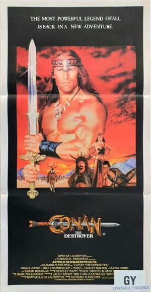 Conan The Destroyer Australian Daybill Movie Poster With Arnold Schwarzenegger (4)