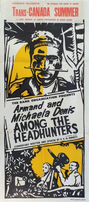 Among The Headhunters 1953 New Zealand Daybill Movie Poster with Trans-Canada Summer