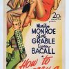 How To Marry A Millionaire Australian Daybill Movie Poster With Marilyn Monroe Betty Grable And Lauren Bacall 1953 1 Edited