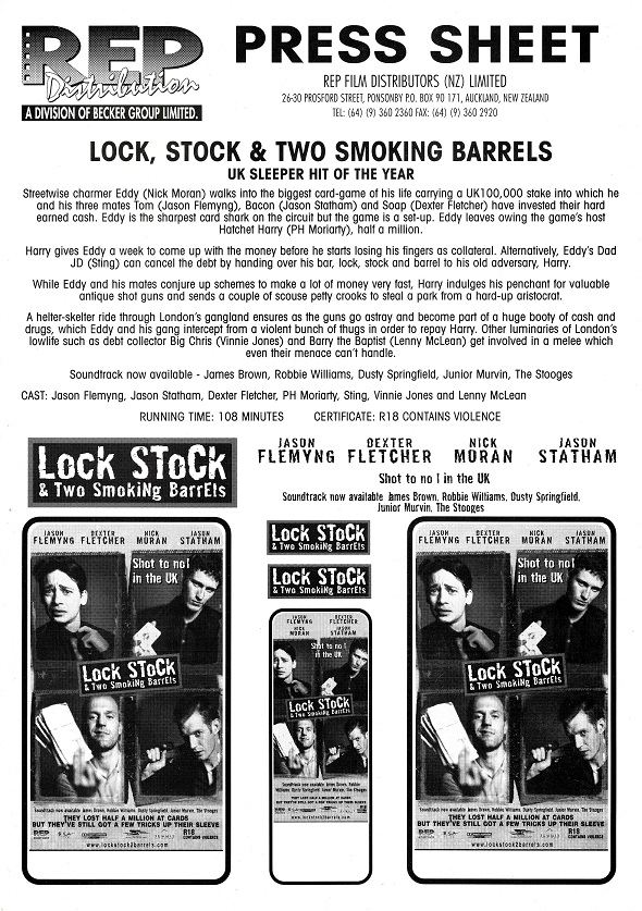 Lock Stock And Two Smoking Barrels Australian Press Sheet (8)