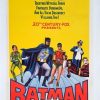 Batman The Movie Original 1966 Australian Daybill Movie Poster Professionally Linenbacked Featuring Burt Ward And Adam West