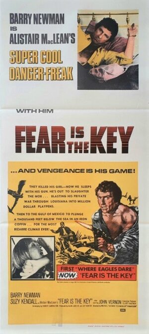 Fear Is The Key Australian Daybill Movie Poster With Barry Newman