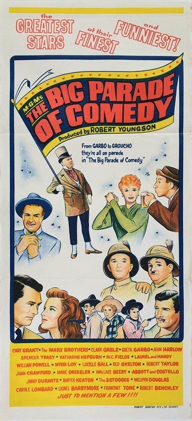 Mgms Big Parade Of Comedy Australian Daybill Movie Poster Cary Grant The Marx Brothers Laurel And Hardy Spencer Tracy Jean Harlow Abbott And Costello Joan Crawford