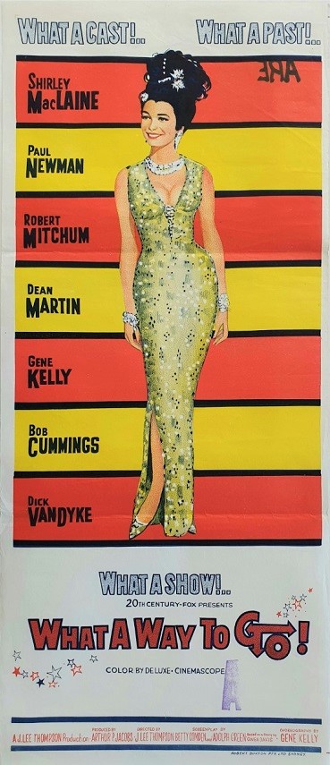 What A Way To Go Australian Daybill Movie Poster Dean Martin Shirley Maclaine Paul Newman Gene Kelly Robert Mitchum (1)