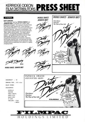 Dirty Dancing Australian Press Sheet (4)