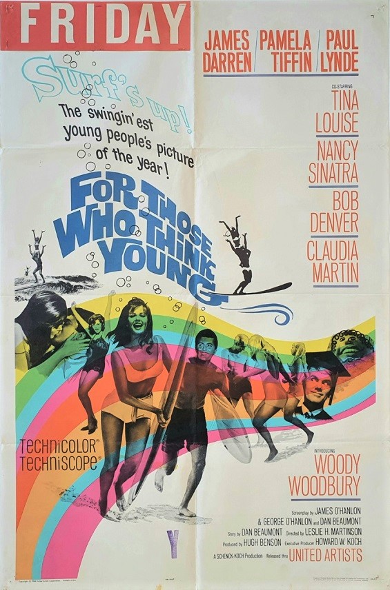 For Those Who Think Young Us One Sheet Movie Poster 1964 Surfing Theme (5)