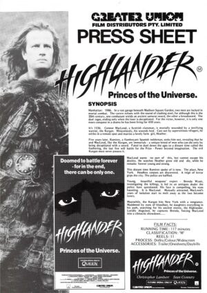 Highlander Australian Press Sheet (16)