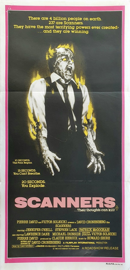 Scanners Australian Horror Daybill Movie Poster (6)