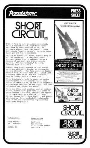 Short Circuit Australian Press Sheet (5)