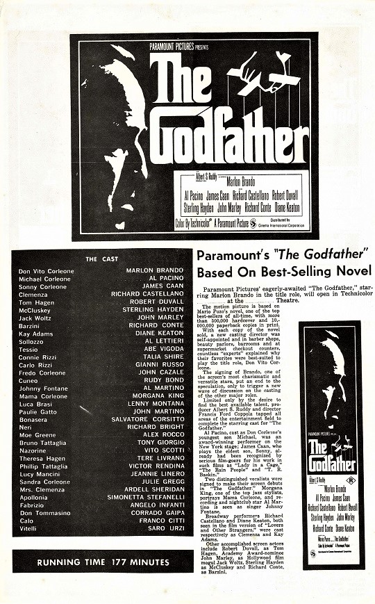 The Godfather Australian Press Sheet (12)