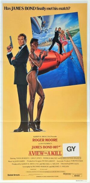 A View To A Kill James Bond 007 Roger Moore And Grace Jones Australian Daybill Movie Poster (73)