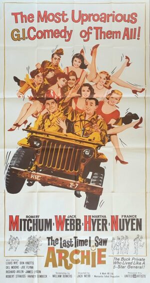 The Last Time I Saw Archie Us 3 Sheet Movie Poster Willy's Jeep With Robert Mitchum (1)