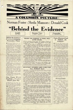 Behind The Evidence Australian Press Sheet 1935 (2)