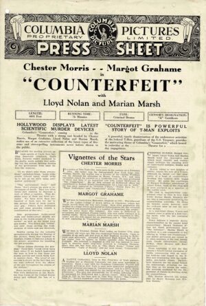 Counterfeit Australian Press Sheet 1936 Chester Morris (1)
