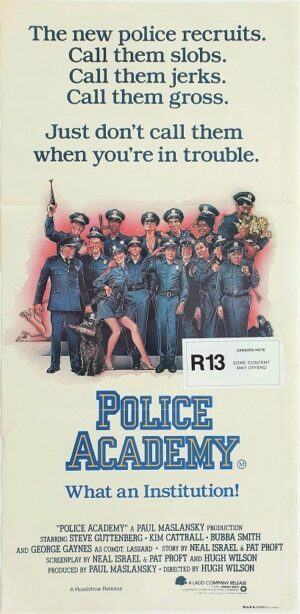 Police Academy Australian Daybill Movie Poster By Drew Struzan