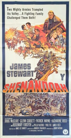 Shenandoah Us 3 Sheet Movie Poster With James Stewart Western (1)