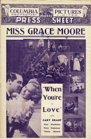 When You're In Love Australian Press Sheet With Grace Moore And Cary Grant 1937 (1)