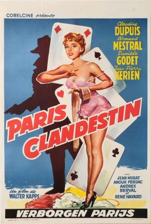Paris Clandestin Belgium Movie Poster Affiche 1957 (1)